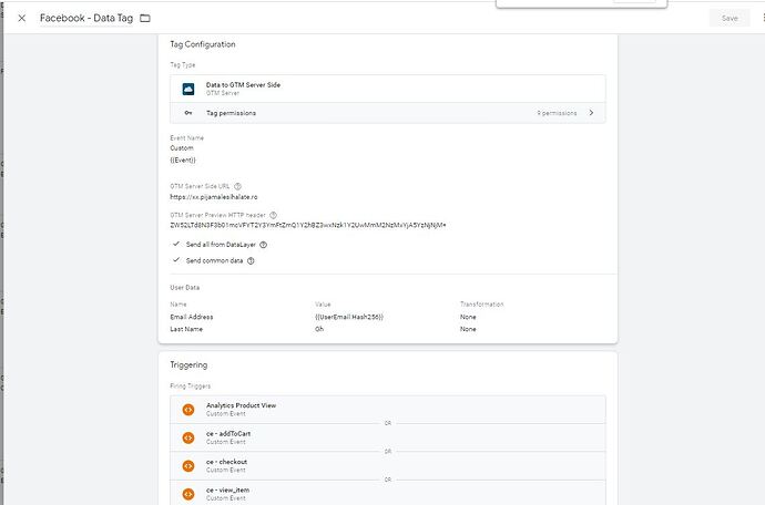 1st - facebook data tag configuration
