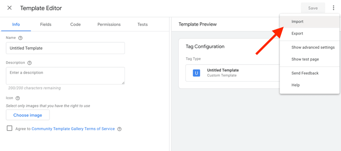 Import GTM Tag Template