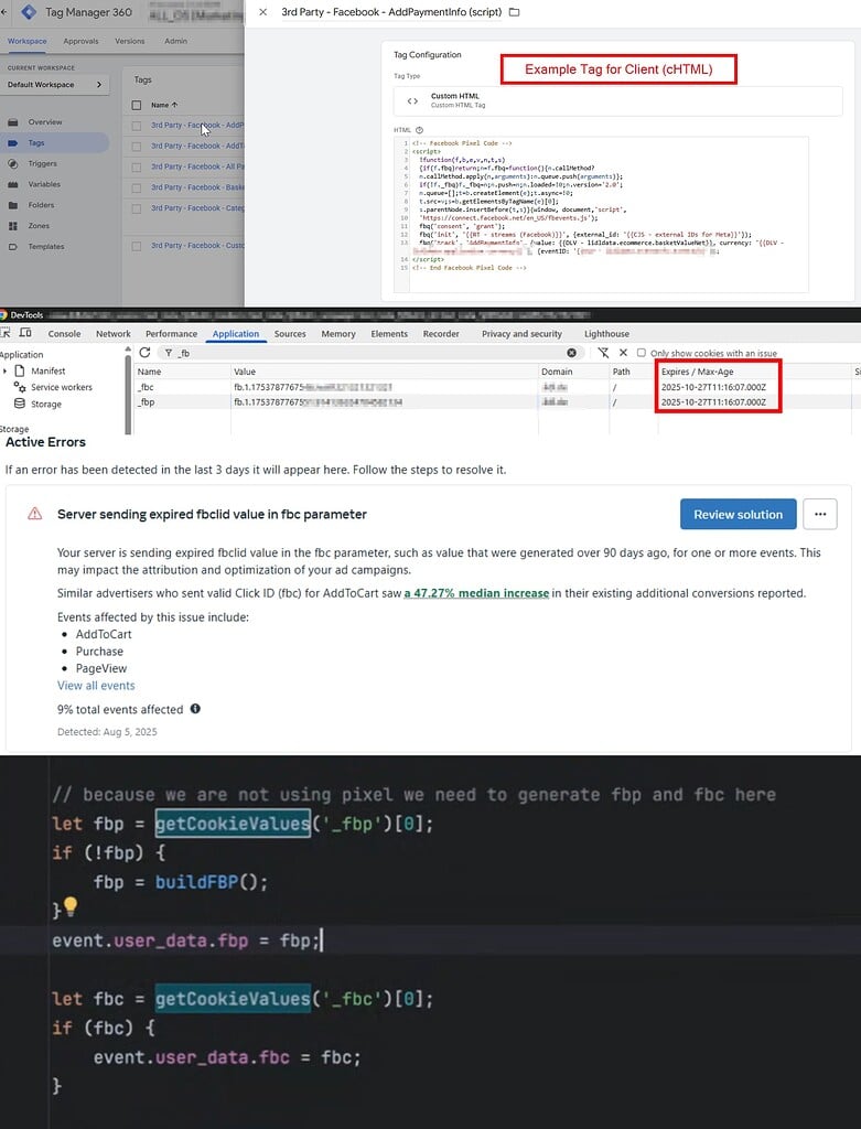 Server sending expired fbclid value in fbc parameter - Facebook ...